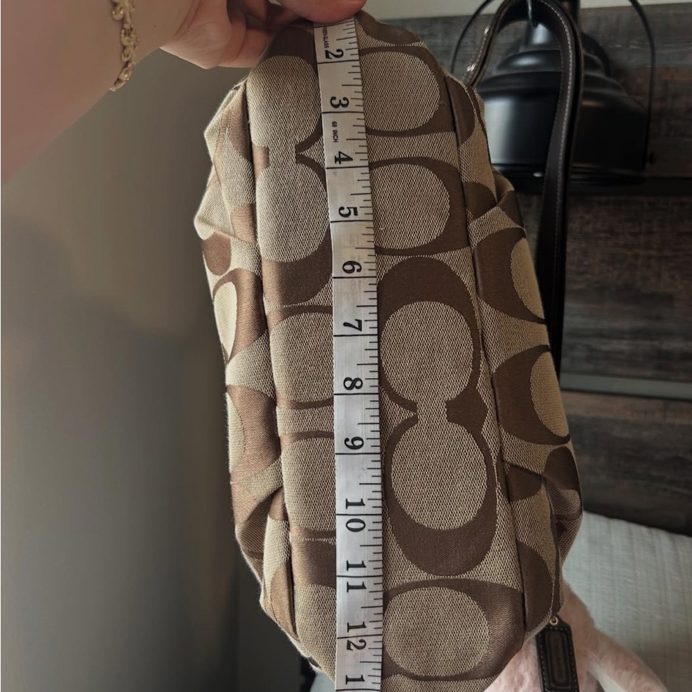 Coach Brown and Beige Signature Hobo Bag - Picture 11 of 14